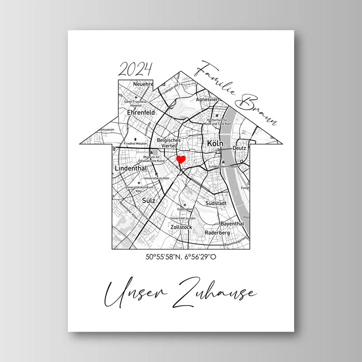 Unser Zuhause - Personalisiertes Poster