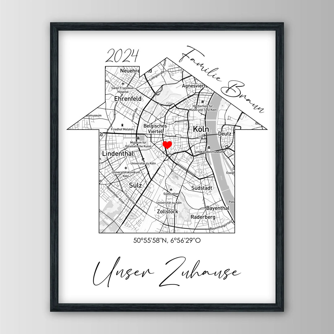 Unser Zuhause - Personalisiertes Poster
