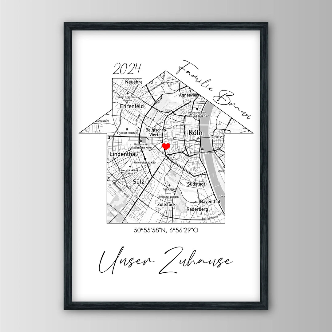 Unser Zuhause - Personalisiertes Poster
