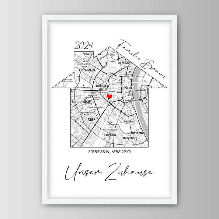 Unser Zuhause - Personalisiertes Poster