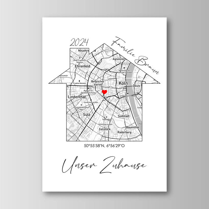 Unser Zuhause - Personalisiertes Poster