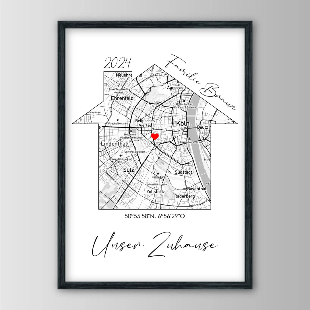 Unser Zuhause - Personalisiertes Poster