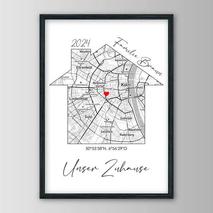 Unser Zuhause - Personalisiertes Poster