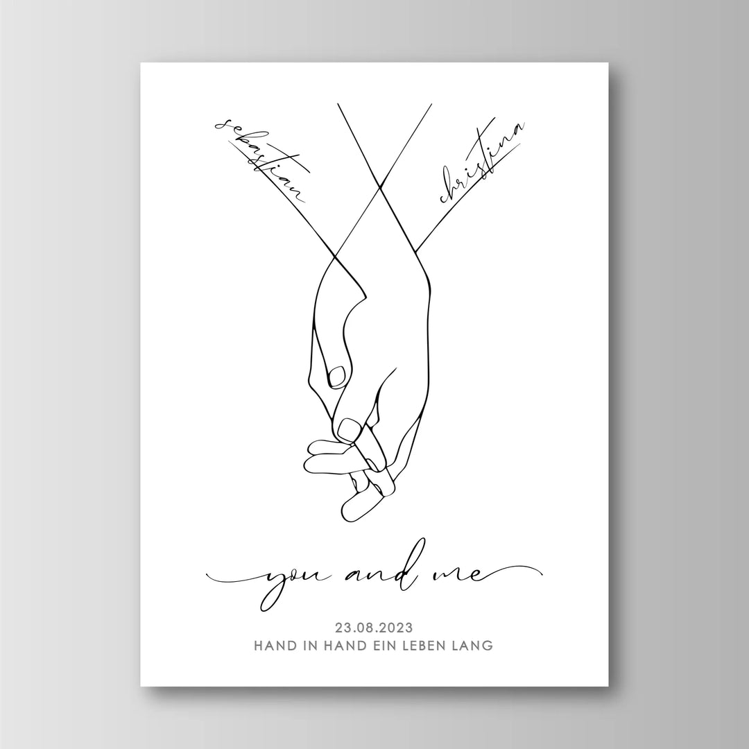 Hand in Hand - Personalisiertes Poster