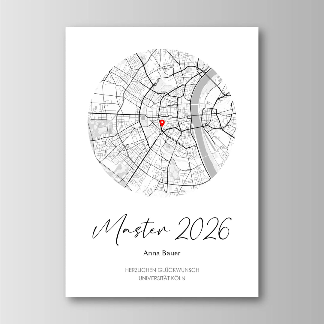 Geschenk zum Masterabschluss - Personalisiertes Poster