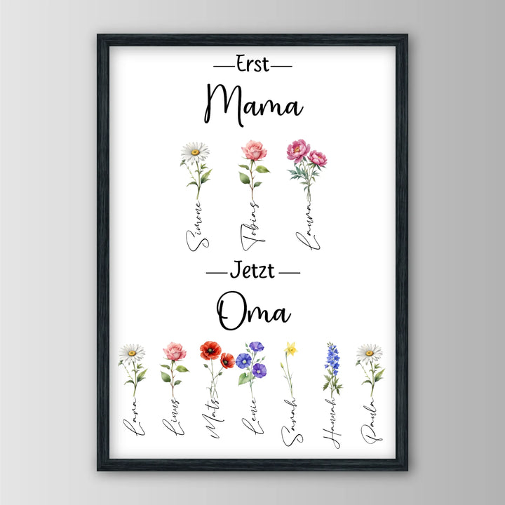 Erst Mama, jetzt Oma - Personalisiertes Poster