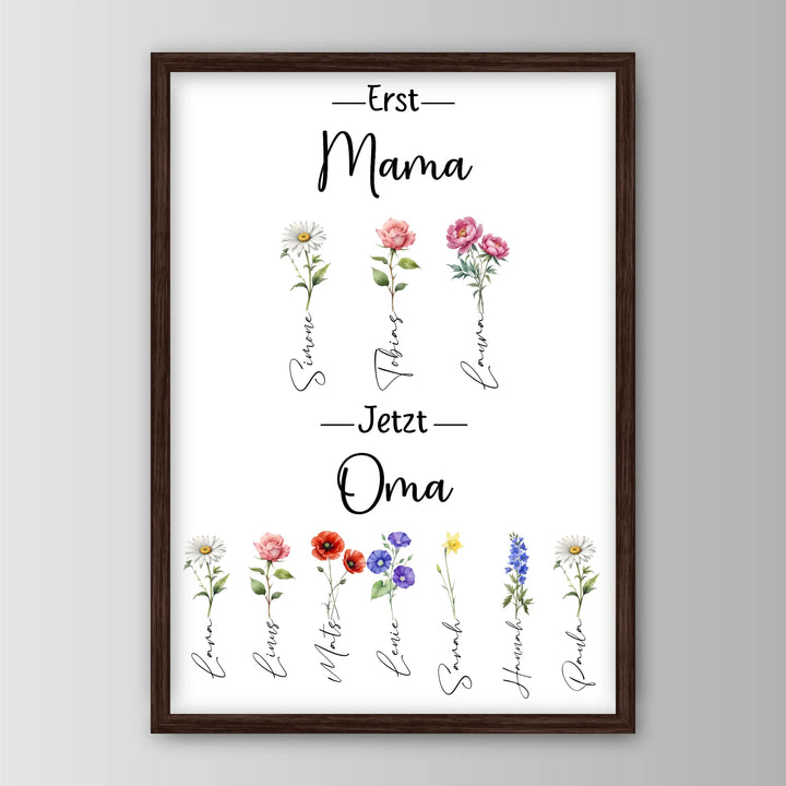 Erst Mama, jetzt Oma - Personalisiertes Poster