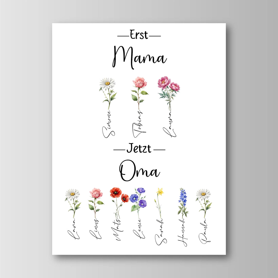 Erst Mama, jetzt Oma - Personalisiertes Poster