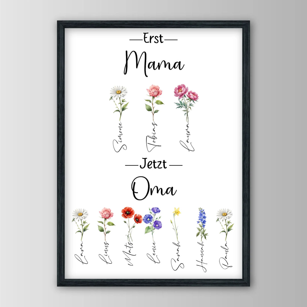Erst Mama, jetzt Oma - Personalisiertes Poster