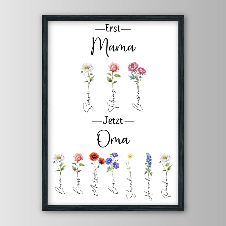 Erst Mama, jetzt Oma - Personalisiertes Poster