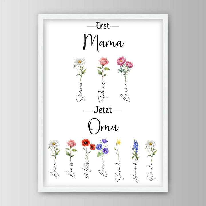 Erst Mama, jetzt Oma - Personalisiertes Poster