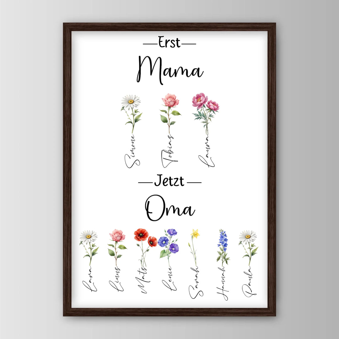 Erst Mama, jetzt Oma - Personalisiertes Poster