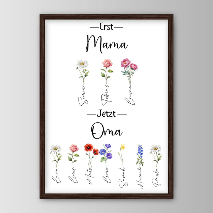 Erst Mama, jetzt Oma - Personalisiertes Poster