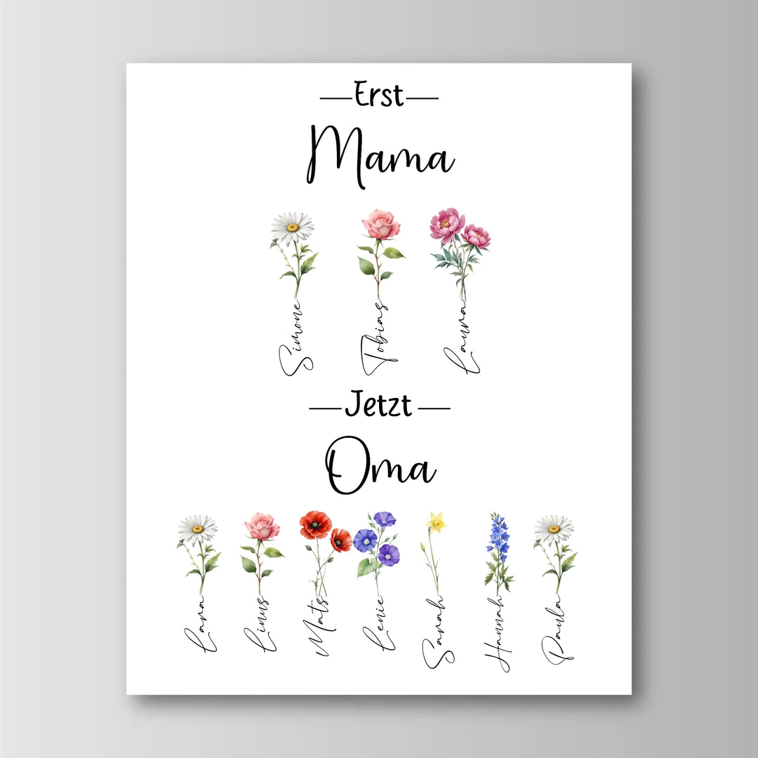 Erst Mama, jetzt Oma - Personalisiertes Poster