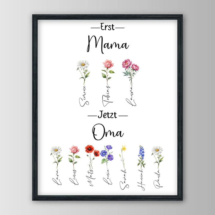 Erst Mama, jetzt Oma - Personalisiertes Poster