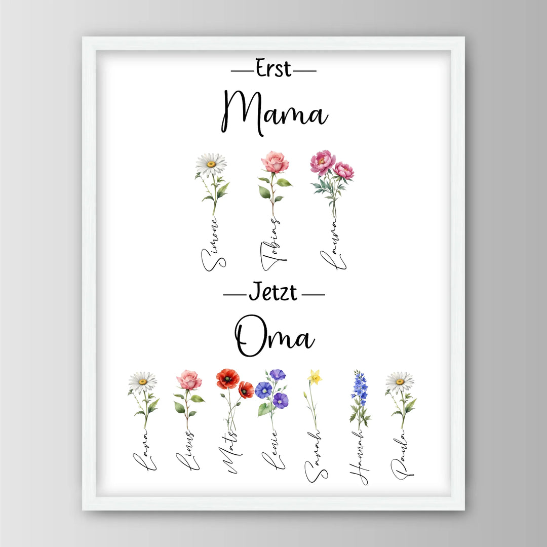 Erst Mama, jetzt Oma - Personalisiertes Poster