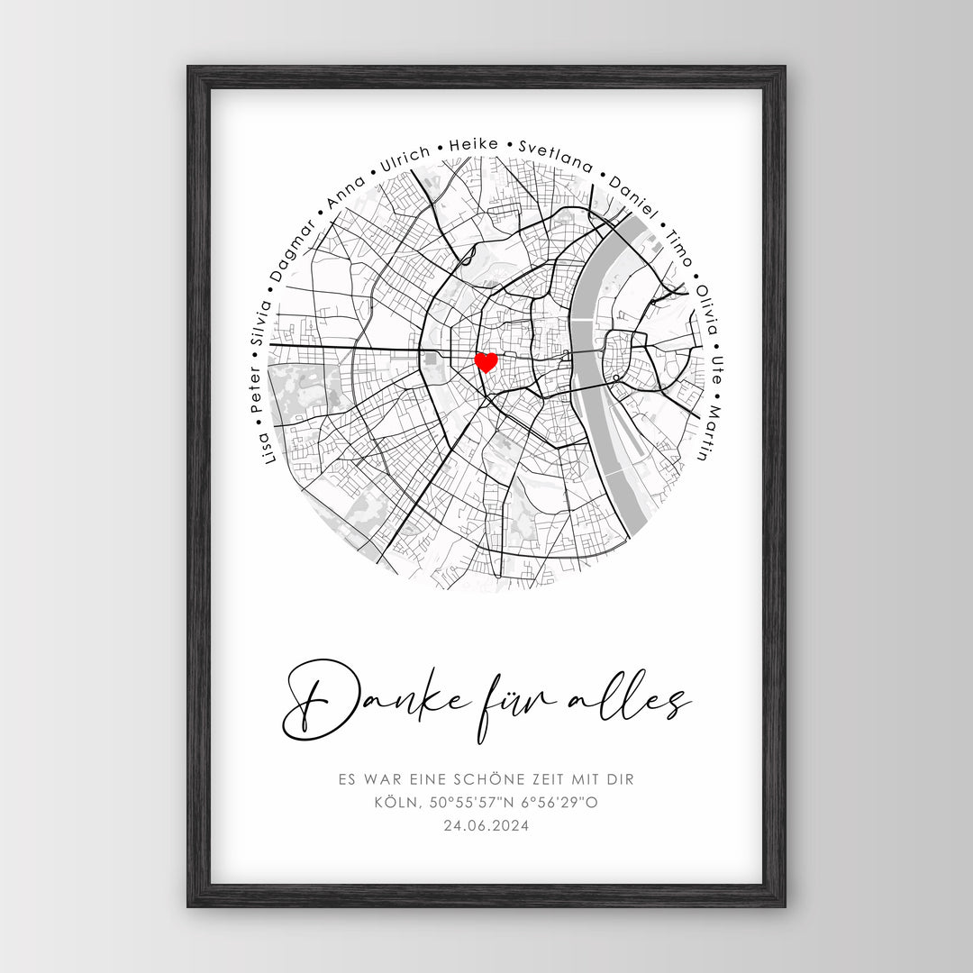 Danke für alles - Persönliches Abschiedsgeschenk - Personalisiertes Poster – Poster 21x30 Schwarz
