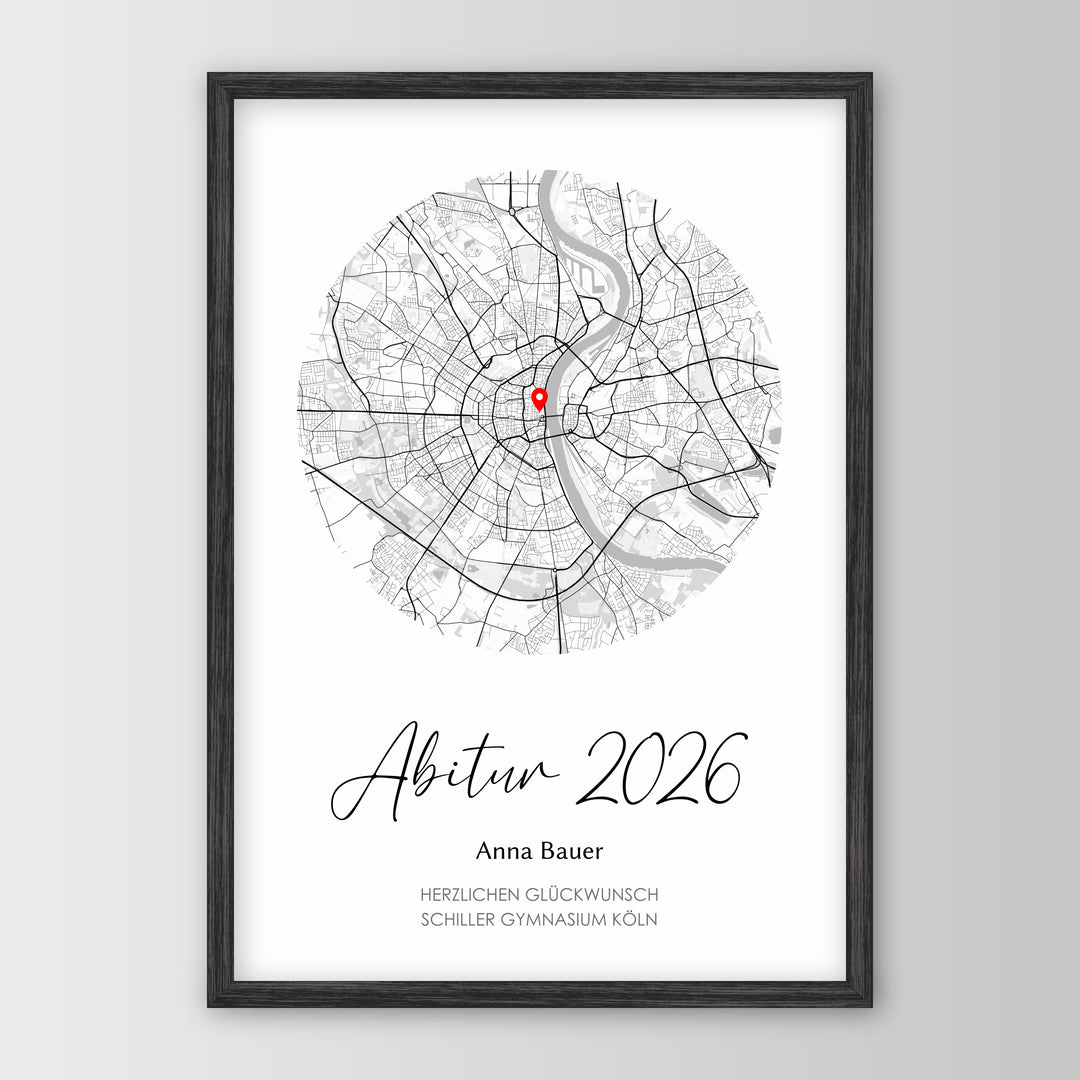 Geschenk zum Abitur - Personalisiertes Poster – Poster 21x30 Schwarz