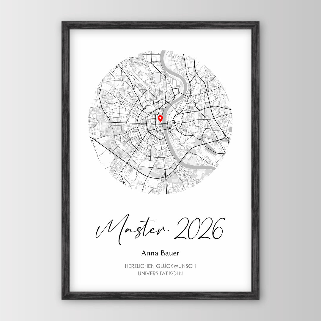 Geschenk zum Masterabschluss - Personalisiertes Poster – Poster 21x30 Schwarz