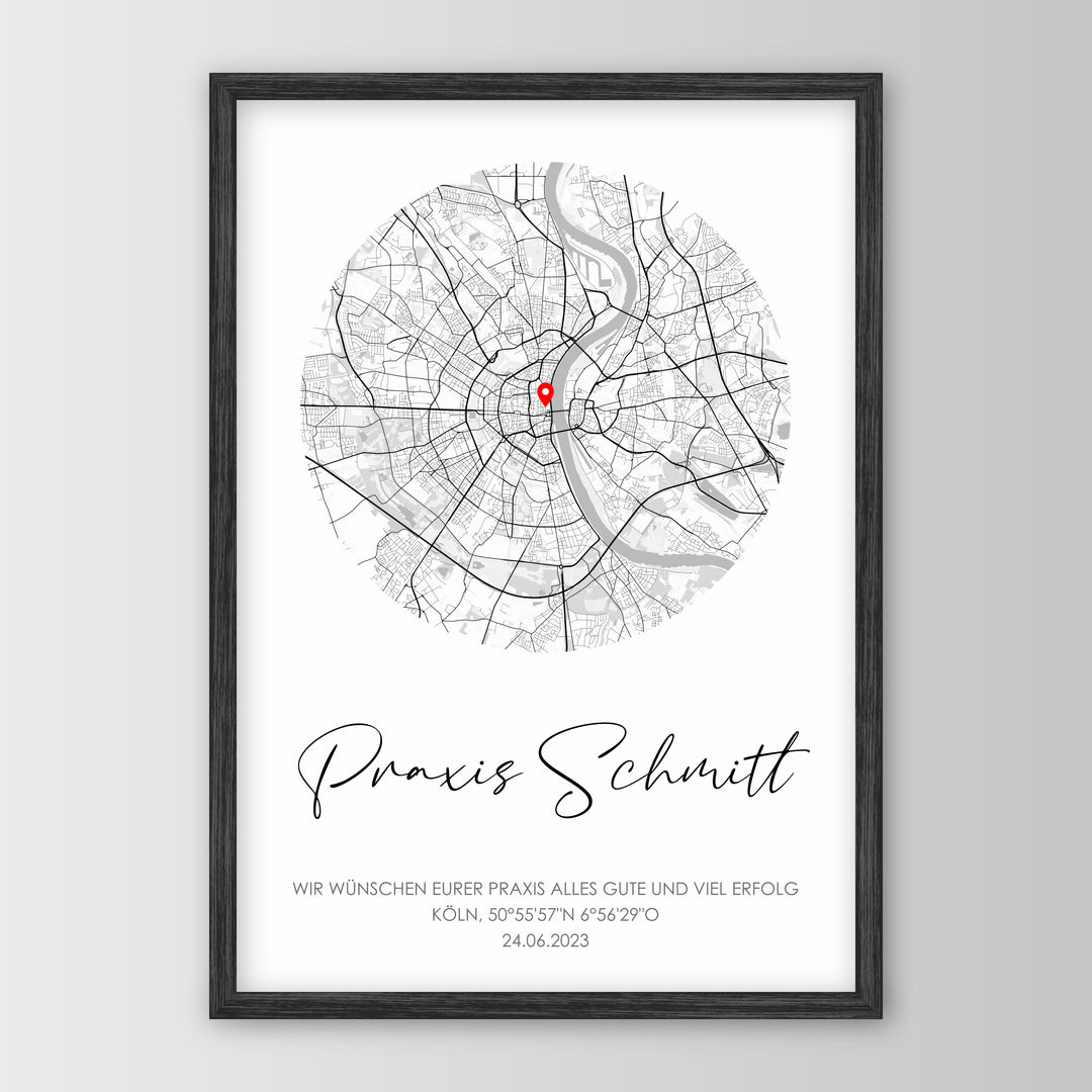 Geschenk zur Praxiseröffnung - Personalisiertes Poster – Poster 21x30 Schwarz