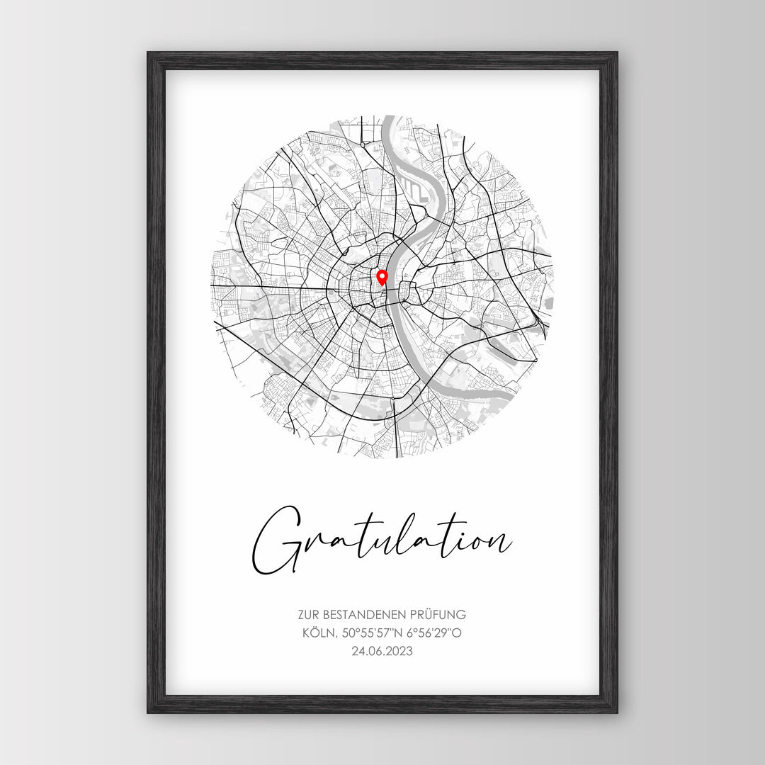 Gratulation - Personalisiertes Poster – Poster 21x30 Schwarz