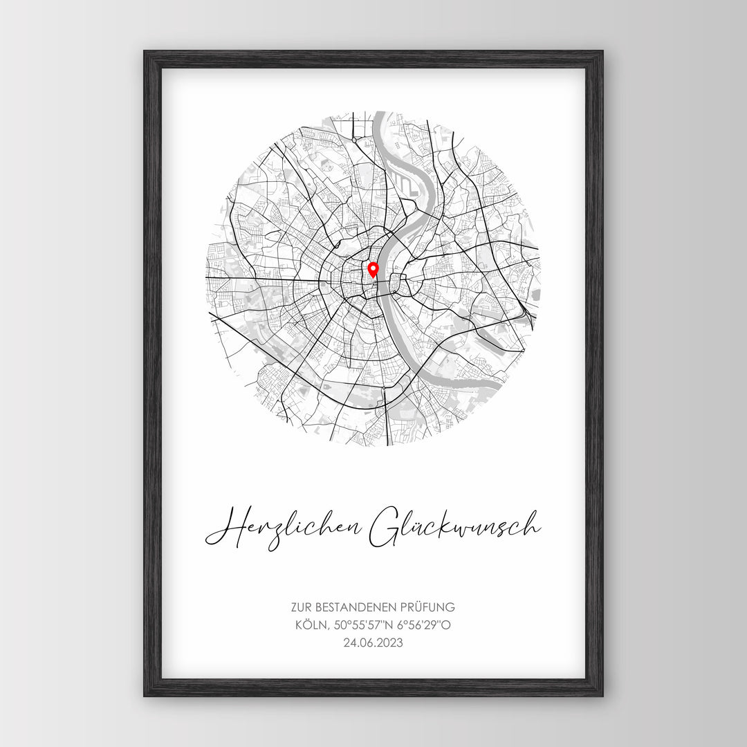 Herzlichen Glückwunsch - Personalisiertes Poster – Poster 21x30 Schwarz