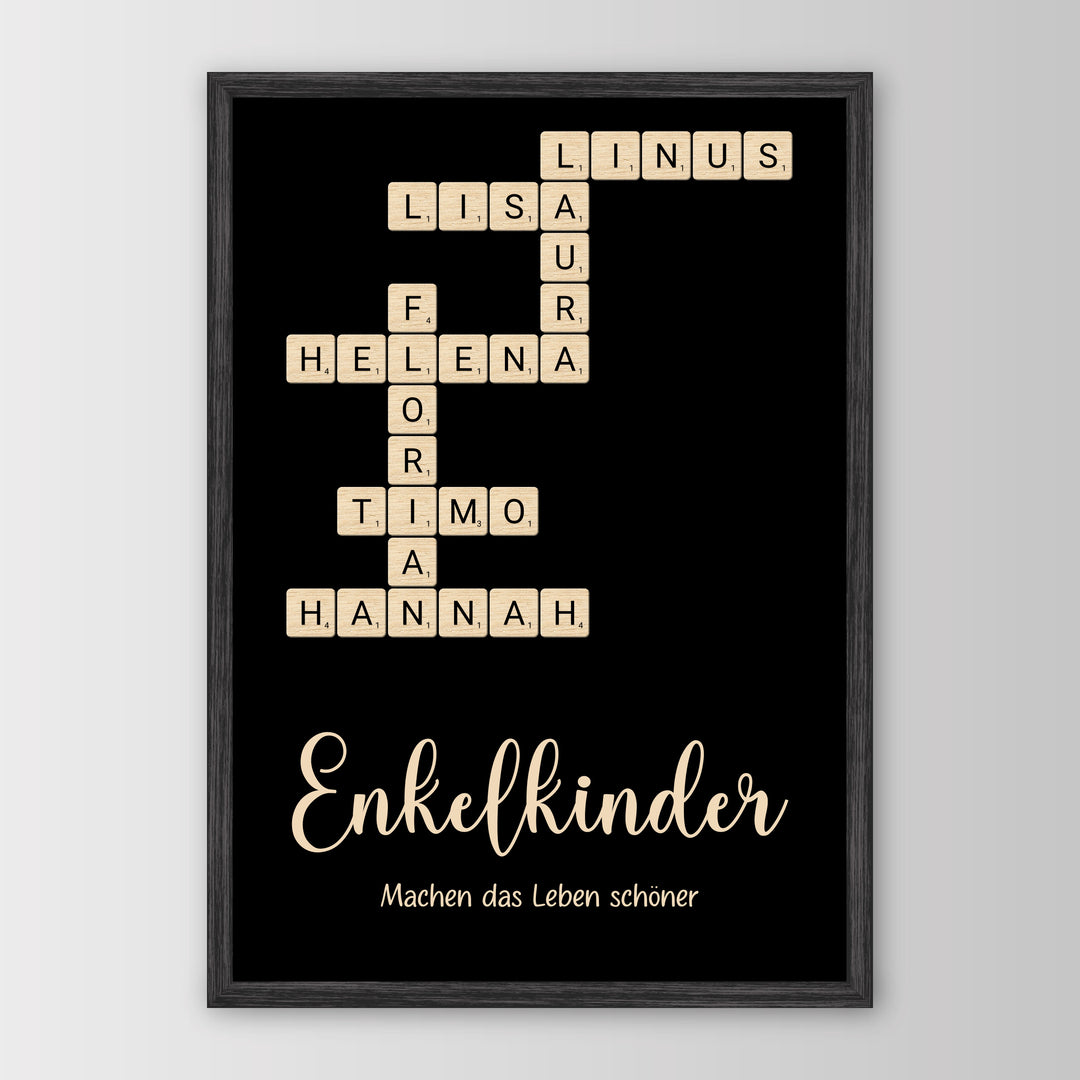 Enkelkinder Machen das Leben schöner - Personalisiertes Poster – Poster 21x30 Schwarz