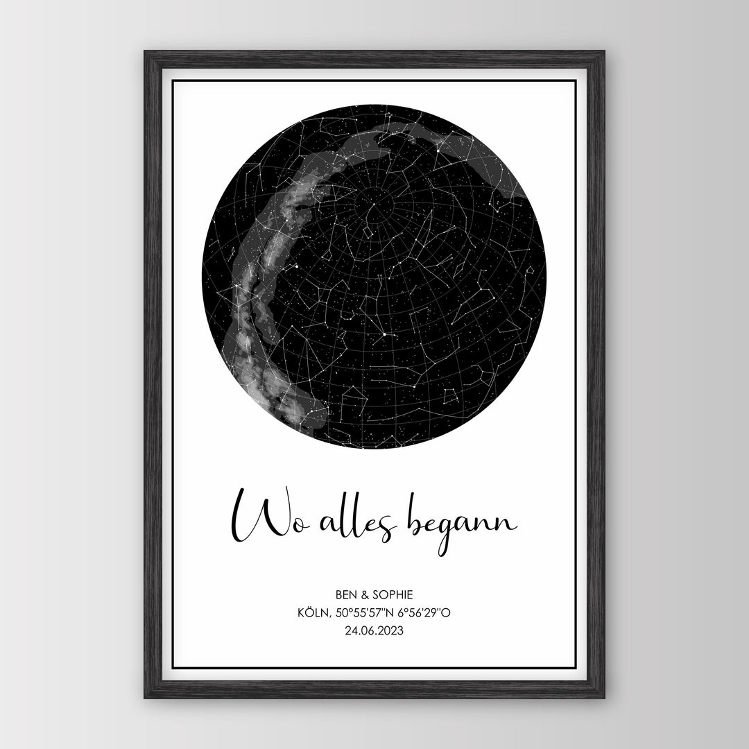 Sternenkarte - Personalisiertes Poster – Poster 21x30 Schwarz
