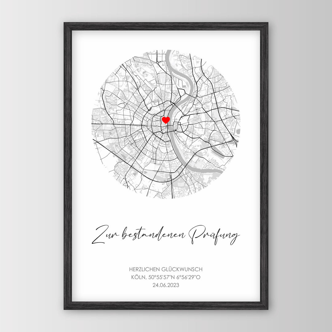 Zur bestandenen Prüfung - Personalisiertes Poster – Poster 21x30 Schwarz